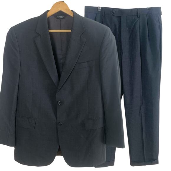 Jos A Bank Sz 44L/36R Men's 2-Piece Suit w/ Sport Coat Blazer Jacket Gray Black - Picture 1 of 15